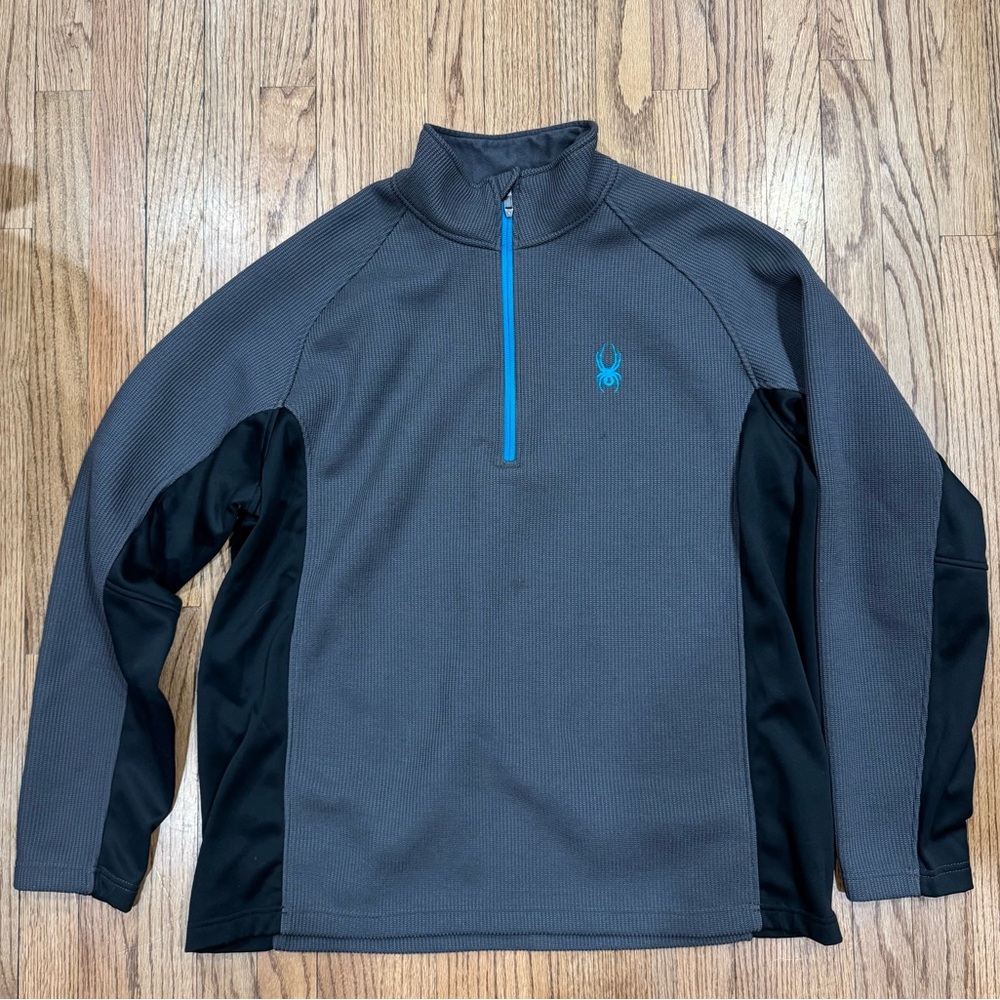 Men’s Spyder Core Sweater Gray and Black Lightweight Jacket 2XL